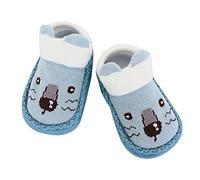 Scarpine primi passi per bambini, antiscivolo, per bambini, morbide, comode, casual, per ragazze, con fondo sottile, leggere, a piedi nudi, per ragazzi e animali, Blu, Medium