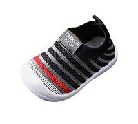 Scarpine primi passi per bambini, per l'asilo, per ragazzi, ragazze, anti-collisione, suola morbida, antiscivolo, traspiranti, Black8, 20 EU