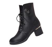 Scarponcini Donna Invernali con Pelo Stivali Texani Donna Estivi Moda Pelle Antiscivolo per Laterale E Lacci con Motivo Stampato metà Polpaccio Stivali Wellington per Scarpe Neve