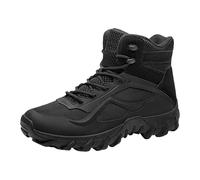 Scarponcini tattici da uomo, leggeri, con rete traspirante e suola antiscivolo, stile militare, per attività all'aria aperta, per allenamento e trekking, Nero , 41 EU