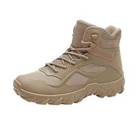 Scarponcini tattici da uomo, leggeri, con rete traspirante e suola antiscivolo, stile militare, per attività all'aria aperta, per allenamento e trekking, cachi, 43 EU
