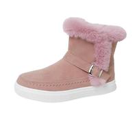 Scarponcini Trekking Donna Stivali Alti al Ginocchio da Quadrato Toe Platform Scarpe Bambino Invernali Fashion Stivaletti Pioggia Pelliccia Anfibi Blu Regalo
