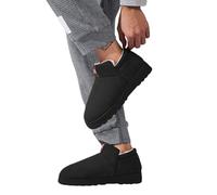 Scarponcini Uomo Invernali Alti - Stivali Invernali Antiscivolo, Caldi, Termici, Foderati, Casual, Comodi, Scarpe Basse per Escursioni sul Ghiaccio con Tempo Freddo (Black, 40-41)