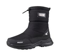 Scarponcini Uomo Invernali Eleganti, Stivali da Neve Caldi e Spessi Antiscivolo con Corda, da, Invernali, per attività all'aperto, per Il Tempo Libero, Sportivi (Black, 40)