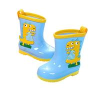 Scarponi da pioggia per bambini e bambine, in gomma, impermeabili, antiscivolo e leggeri, comodi e graziosi cartoni animati, medi, invernali, design semplice, Blu, 27 EU