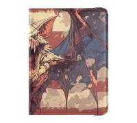 Scary Animal Vampire Bat 4 luglio Independence Day Porta passaporto in pelle per uomini da viaggio Custodia protettiva per vaccino Custodia protettiva per passaporto con blocco RFID per uomo Ultra