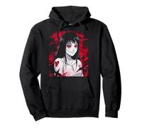 Scary Anime Girl Eyes Red Eyes Manga Gothic Horror Art Felpa con Cappuccio