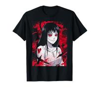 Scary Anime Girl Eyes Red Eyes Manga Gothic Horror Art Maglietta