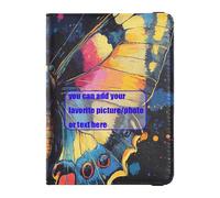 Scary Butterfly Western Style personalizzare in pelle passaporto e carta di vaccino portafoglio combo passaporto copertura passaporto porta passaporto leggero, Farfalla spaventosa stile occidentale, 1