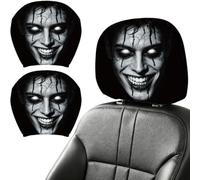 Scary Car Headrest Covers - 2pcs Horror Polyester Seat Protectors