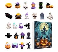 Scary Collectibles - Halloween figurine conto alla rovescia | Resina 25 cm 24 giorni calendario horror con miniature decorative per mensole, desktop, caminetti
