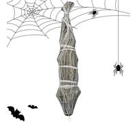 Scary Fake Corpse, Halloween Corpse Props, 70.87 Inches Realistic Life Size Skeleton Wrapped in Spider Web, Creepy Outdoor Decoration for Lawn, Patio, Garden, Haunted House