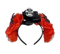 Scary Halloween - Fascia per capelli con teschio, per cosplay, feste, percorsi per capelli, scheletro divertente, per ragazze