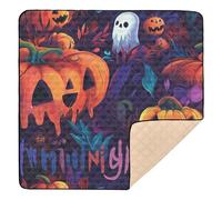 Scary Halloween Pumpkin Jack - O - Lanterna grande ed elegante tappetino da gioco per bambini, comodo tappetino da gioco per bambini, 127 x 127 cm