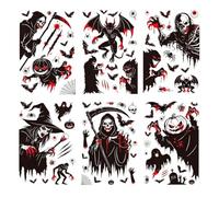 Scary Halloween Window Stickers | Reusable Double-Sided Decals | Fall Holiday Decor for Glass Doors & Mirrors | Spooky Stickers for Home, Office, Garage & Indoor Spaces