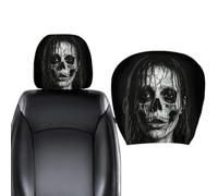 Scary Headrest Cover, 2 Piece Universal Spooky Protector, Vehicle Guard | Spooky Halloween Graphic , Universal Fit Seat Protection, Instant Interior Style Upgrade For Sedan Truck SUV RV