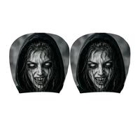 Scary Headrest Cover, 2 Piece Universal Spooky Protector, Vehicle Guard | Spooky Halloween Graphic , Universal Fit Seat Protection, Instant Interior Style Upgrade For Sedan Truck SUV RV