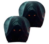 Scary Headrest Covers - Breathable Ghost Face Protectors 2 pezzi | Headrest Covers Halloween Decor for RV Truck Sedan Commuting Travel Family Outings Fall Season