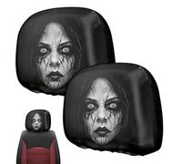 Scary Headrest Covers for Cars 2 Pieces Spooky Elastic Washable Protector