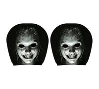 Scary Headrest Covers for Cars, 2 Pieces Spooky, Halloween Universal | 10.24x11.02in Funny Car Headrest Cover for Truck SUV MPV RV Sedan Pickup Long Drives Short Trips