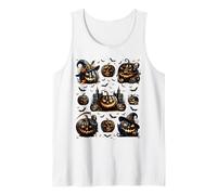 Scary Pumpkins Women Men Black White And Orange Halloween Canotta