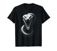 Scary Snake Mounth Wide Open Rettile Amante Erpetologo Maglietta