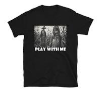 Scary Vintage Strange Girl And Scarecrow Horror Unisex T-Shirt Halloween