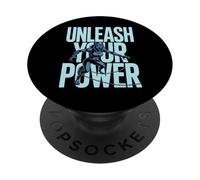 Scatena il tuo potere Forte Potente Donne Lupo Mannaro Ragazza PopSockets PopGrip Adesivo