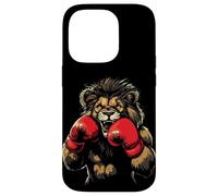 Scatena la bestia con questo leone che indossa guanti da boxe Custodia per iPhone 14 Pro