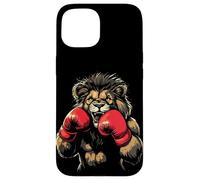 Scatena la bestia con questo leone che indossa guanti da boxe Custodia per iPhone 15