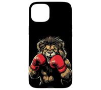 Scatena la bestia con questo leone che indossa guanti da boxe Custodia per iPhone 15 Plus