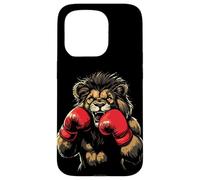 Scatena la bestia con questo leone che indossa guanti da boxe Custodia per iPhone 15 Pro