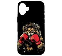 Scatena la bestia con questo leone che indossa guanti da boxe Custodia per iPhone 16 Plus