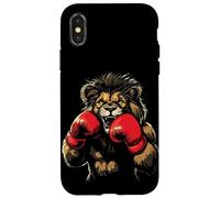 Scatena la bestia con questo leone che indossa guanti da boxe Custodia per iPhone X/XS