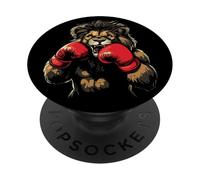 Scatena la bestia con questo leone che indossa guanti da boxe PopSockets PopGrip Adesivo