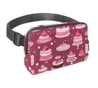 Scatena la tua avventura con il nostro marsupio da viaggio, borsa a tracolla per corsa, escursionismo, ciclismo, perfetta per uomini e donne, motivo dessert rosa, Multicolore#04,