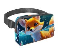 Scatena la tua avventura con il nostro marsupio da viaggio, borsa a tracolla per corsa, escursionismo, ciclismo, perfetta per uomini e donne, bella volpe nuota sott'acqua, Multicolore#07,