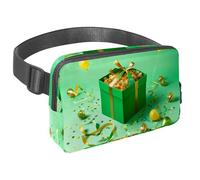 Scatena la tua voglia di viaggiare, borsa a tracolla per uomini e donne, perfetta per corsa, passeggiate, escursionismo e ciclismo, motivo regalo verde, Multicolore#02, 1.5x9.0x5.9in/4x23x15cm