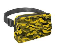 Scatena la tua voglia di viaggiare con il nostro marsupio con cinturino regolabile, perfetto per viaggi, passeggiate e ciclismo, motivo mimetico giallo, Multicolore#01, 1.5x9.0x5.9in/4x23x15cm