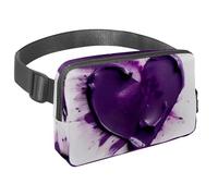 Scatena la tua voglia di viaggiare con il nostro marsupio con cinturino regolabile, perfetto per viaggi, passeggiate e ciclismo, motivo a cuore blu, Multicolore#03, 1.5x9.0x5.9in/4x23x15cm