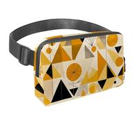Scatena la tua voglia di viaggiare con il nostro marsupio con cinturino regolabile, perfetto per viaggi, passeggiate e ciclismo, geometrico astratto giallo, Multicolore#01, 1.5x9.0x5.9in/4x23x15cm