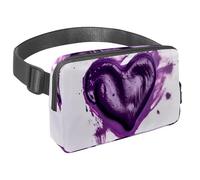 Scatena la tua voglia di viaggiare con il nostro marsupio con cinturino regolabile, perfetto per viaggi, passeggiate e ciclismo, motivo a cuore blu, Multicolore#02, 1.5x9.0x5.9in/4x23x15cm