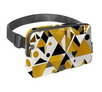 Scatena la tua voglia di viaggiare con il nostro marsupio con cinturino regolabile, perfetto per viaggi, passeggiate e ciclismo, geometrico astratto giallo, Multicolore#03, 1.5x9.0x5.9in/4x23x15cm