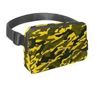 Scatena la tua voglia di viaggiare con il nostro marsupio con cinturino regolabile, perfetto per viaggi, passeggiate e ciclismo, motivo mimetico giallo, Multicolore#05, 1.5x9.0x5.9in/4x23x15cm