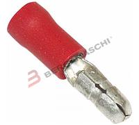 SCATOLA 100PZ FASTON CONNETTORE TERMINALE CILINDRICO ISOLATO MASCHIO ROSSO