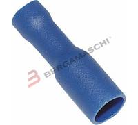SCATOLA 100PZ FASTON TERMINALE CONNETTORE CILINDRICO ISOLATO FEMMINA BLU