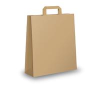 Scatola 250 Busta in carta Shoppers 36x12x41 cm. AVANA Neutro. Piattina in kraft