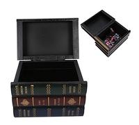 Scatola a Forma di Libro con Coperchio, Stile Vintage per Stoccaggio Nascosto, 6,3 x 4,3 x 5,2