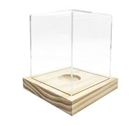 Scatola acrilica della vetrina del contenitore di esposizione di baseball alta con la base di legno collezionabile per il collettore antipolvere di Softball di sport