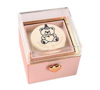 Scatola ad anello rotante | Display di gioielli reversibile - porta torta ad anello a forma di orso (per orecchini e ) | Elegante scatola regalo (fodera in velluto) Parfai